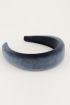 Grijsblauwe brede haarband, stoffen haarband My Jewellery