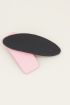 Zwarte & roze haarclip set leatherlook | Haarspelden My Jewellery