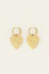Hoop earrings with heart charm & rhinestones | My Jewellery