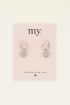 Hoop earrings with rhinestone heart charm | My Jewellery
