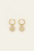 Hoop earrings with rhinestone heart charm | My Jewellery