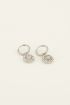 Hoop earrings with rhinestone heart charm | My Jewellery
