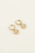Hoop earrings with rhinestone heart charm | My Jewellery