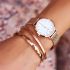 Metalen horloge rose goud met witte wijzerplaat, horloges
