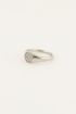 Iconic ring met smiley & steentjes