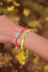 Neon roze touwarmbandje schildpad, touw armband