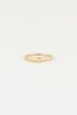 Goudkleurige initial ring, initiaal zegelring My jewellery