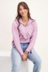 Roze trui met ruffle & rits | Truien | My Jewellery