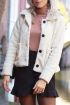 Oud roze top met col en lange mouw