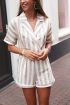 Beige playsuit met strepen, playsuit met kraag My Jewellery