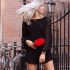 Jumpsuit kort in zwart met plissé, zwarte playsuit, jumpsuit zwart