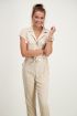 Beige overhemd jumpsuit, jumpsuit met riem My Jewellery