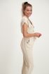 Beige overhemd jumpsuit, jumpsuit met riem My Jewellery
