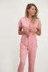 Roze overhemd jumpsuit, jumpsuit met riem My Jewellery