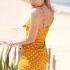 Playsuit geel stippen, jumpsuit