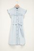 Jurk denim look met ruffles