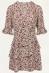 Roze overslagjurk cheetah, jurk dalmatier print