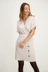 Beige midi jurk met knopen, middellange jurk My Jewellery
