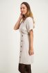 Beige midi jurk met knopen, middellange jurk My Jewellery