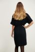 Zwarte midi jurk met knopen, middellange jurk My Jewellery