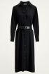 Blousejurk met taille riem | Maxi jurk Zwarte lange jurk My Jewellery