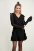 Zwarte Mesh Jurk Met Stippen, little black dress. My jewellery