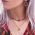 Ketting glitter & zwarte kralen, zwarte kralen ketting