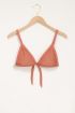 Koperkleurige glimmende triangel bikinitop | My Jewellery