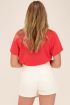 Koraal blouse met dubbele knoop | My Jewellery