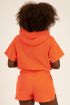 Koraal korte mouwen hoodie van wafelstof | My Jewellery