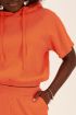 Koraal korte mouwen hoodie van wafelstof | My Jewellery