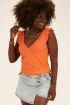Koraal top met ruffle mouw | My Jewellery
