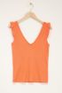 Koraal top met ruffle mouw | My Jewellery