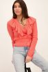 Koraal overslagvest met ruffle | My Jewellery