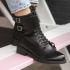 Zwarte biker boots met riempje en dubbele gesp, Biker boots