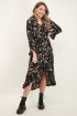 Zwarte maxi jurk met bloemenprint & ruffles