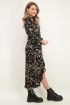 Zwarte maxi jurk met bloemenprint & ruffles