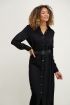 Blousejurk met taille riem | Maxi jurk Zwarte lange jurk My Jewellery