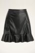 Leatherlook rok met ruffle | My Jewellery