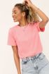 Lichtroze T-shirt met V shape