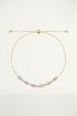 lila armband touwtje & zes kralen, kralenarmband