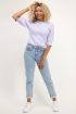 Lila top met ruffle mouw