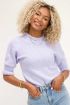 Lila top met ruffle mouw