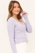 Lila vest met v-hals & ruffles | Vest | My Jewellery