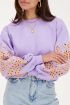 Lilac sweatshirt with embroidered sleeves | My Jewellery