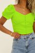 Mint green crop top with buttons | My Jewellery