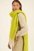 Lime green scarf with twisted fringes | My Jewellery