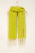 Lime green scarf with twisted fringes | My Jewellery