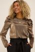 Metallic top met pofmouwen | Bruine top | My Jewellery