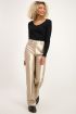 Metallic wide leg broek